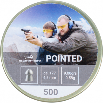 Пуля пневматическая BORNER POINTED 4,5мм, 0,58гр (500 шт.)